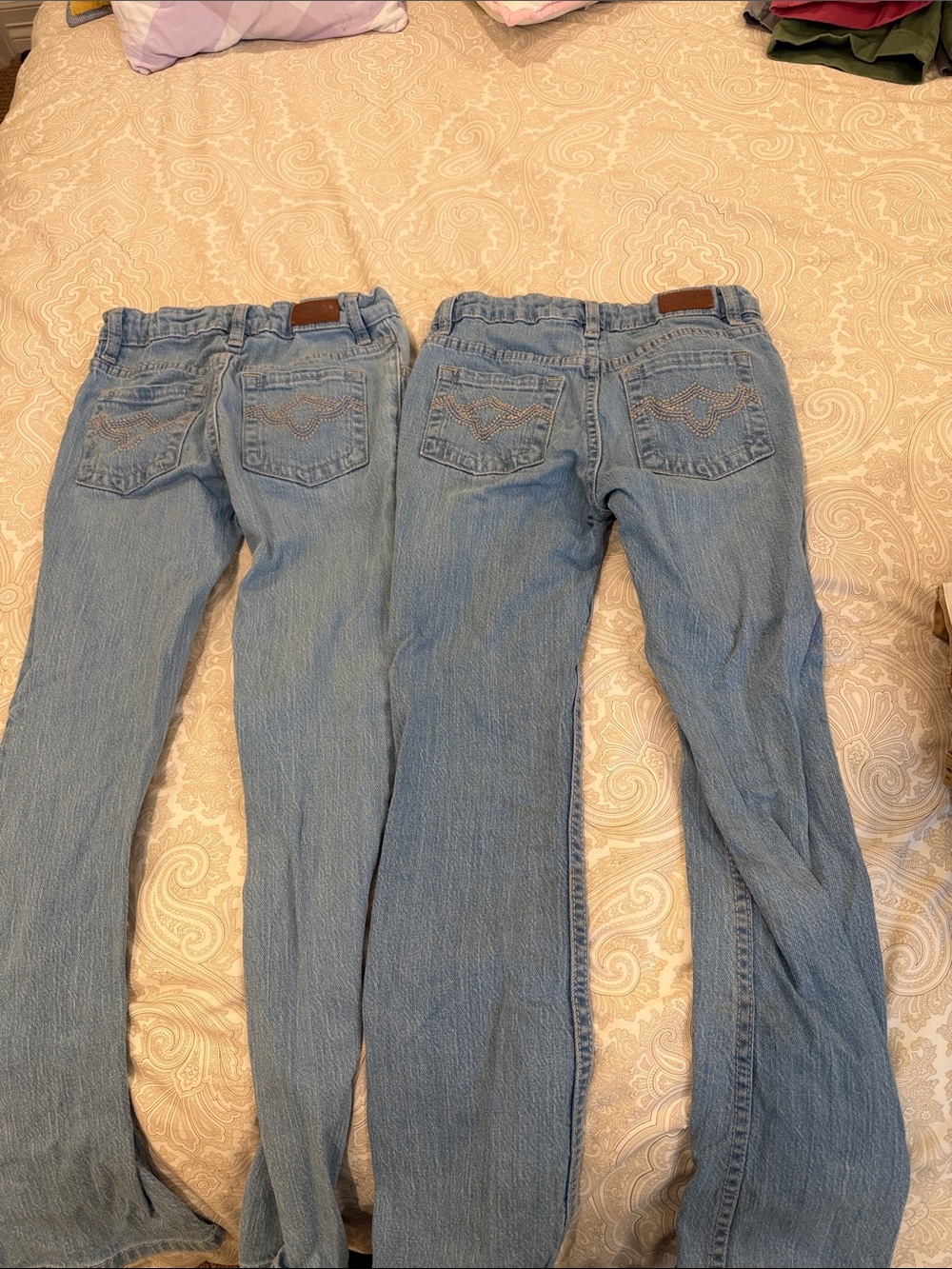 Shyanne Light Blue Kids' Denim Jeans with Back Pocket Stitching (Pair)